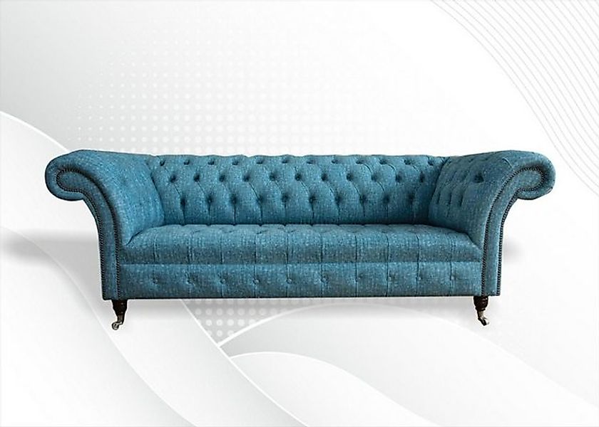 Xlmoebel 3-Sitzer Chesterfield Sofa Polster in Babyblau für 3 Personen, 1 T günstig online kaufen