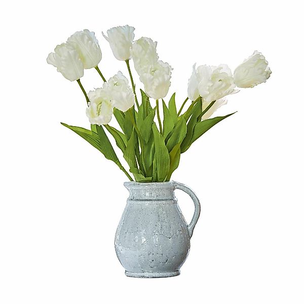 Kunstblume Deko-Blume 6er Set Lamarr weiß/grün, günstig online kaufen