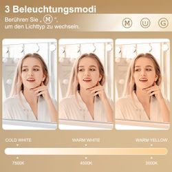 MCURO Kosmetikspiegel mit beleuchtung (Tischspiegel, 3 günstig online kaufen