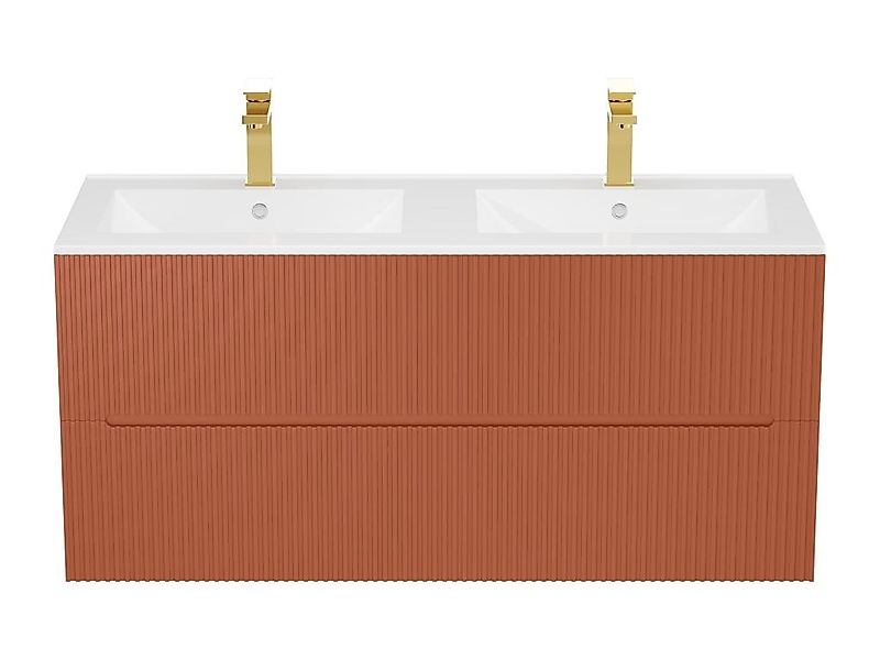 Waschbeckenunterschrank hängend mit Einbauwaschbecken - 120 cm - Terracotta günstig online kaufen
