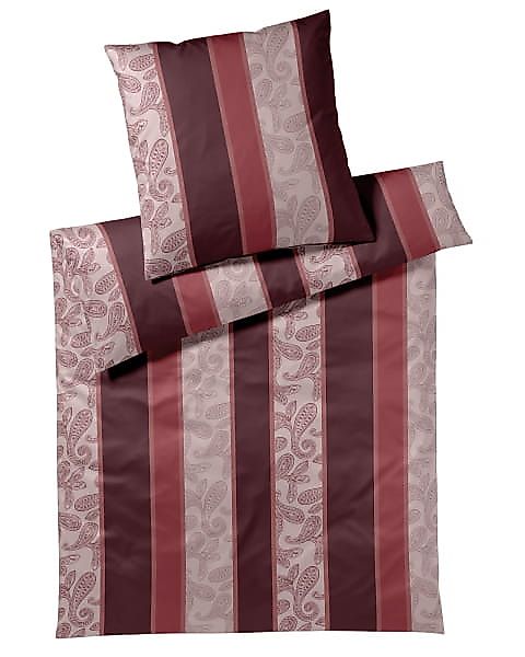 JOOP! Bettwäsche Paisley Stripes 4121 - Farbe: Rouge - 01 - 80x80 cm - 155x günstig online kaufen