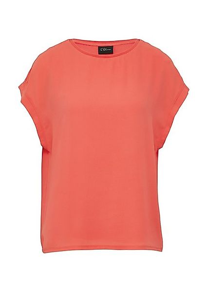 s.Oliver BLACK LABEL Kurzarmshirt Relaxed-Fit-Chiffonshirt mit Jerseytop un günstig online kaufen