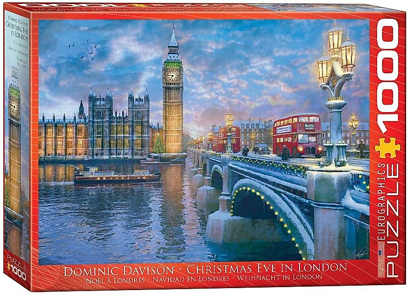 Puzzle 1000 Teile Puzzle - Puzzle - Weihnachtsabend in London, Puzzleteile günstig online kaufen