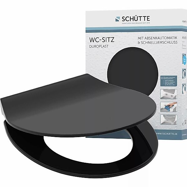 Schütte WC-Sitz Duroplast Slim Black mit Absenkautomatik und Schnellverschl günstig online kaufen