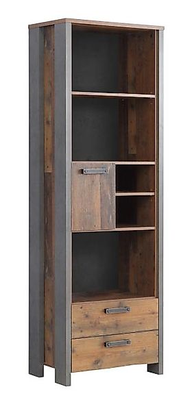 Standregal mit 2 Schubladen CLIF von Forte Old-Wood Vintage / Beton günstig online kaufen