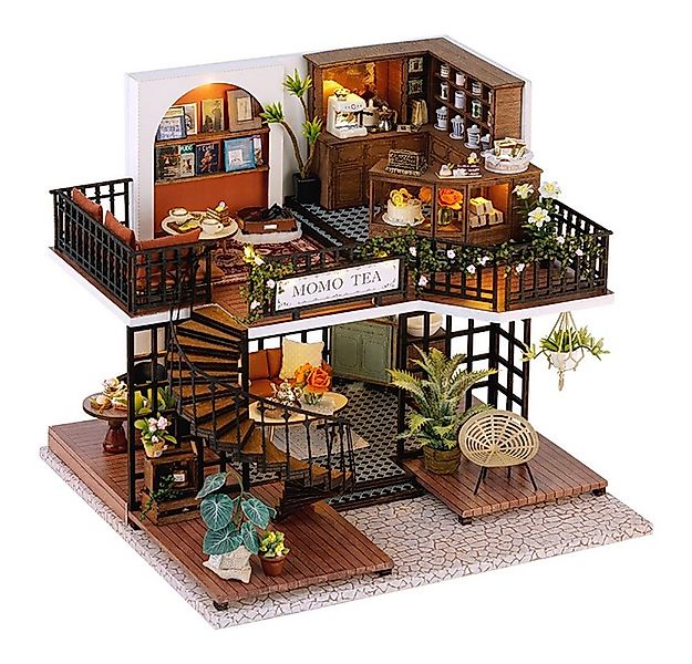 Cute Room 3D-Puzzle DIY holz Miniature Haus Puppenhaus Teehaus, Puzzleteile günstig online kaufen