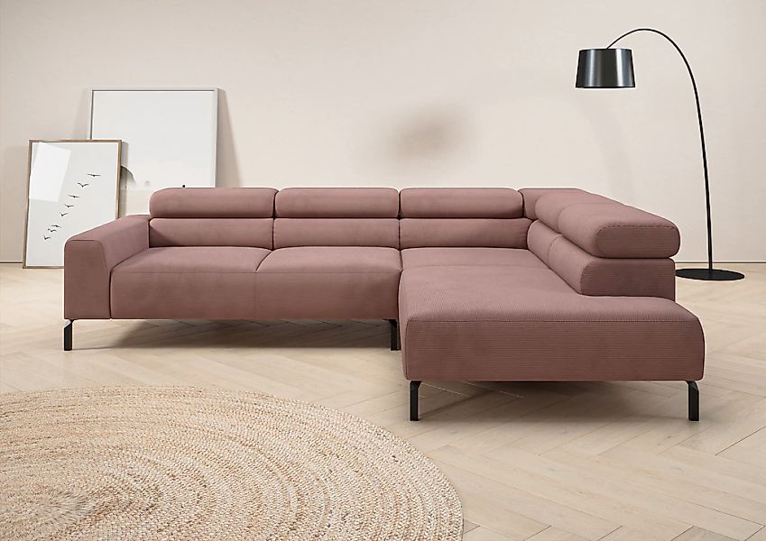 Home affaire Ecksofa "Antonelli, L-Form, inkl. Kopfteilverstellung, Breite günstig online kaufen