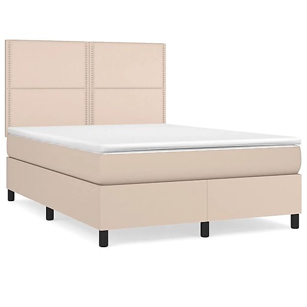 vidaXL Boxspringbett Matratze Cappuccino-Braun 140x200cm Kunstleder1466111 günstig online kaufen
