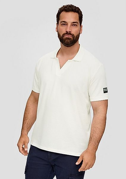 s.Oliver Kurzarmshirt Polo-Shirt Poloshirt aus Baumwollstretch mit Applikat günstig online kaufen