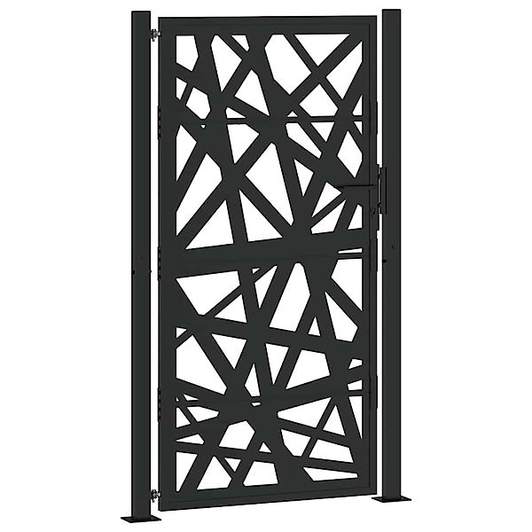 vidaXL Gartentor Schwarz 105x180 cm Stahl Leichtes Design 4100952 günstig online kaufen