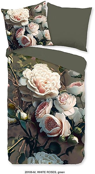 PURE luxury collection Wendebettwäsche »White Roses« 2 Stk. tlg. Mikrofaser günstig online kaufen