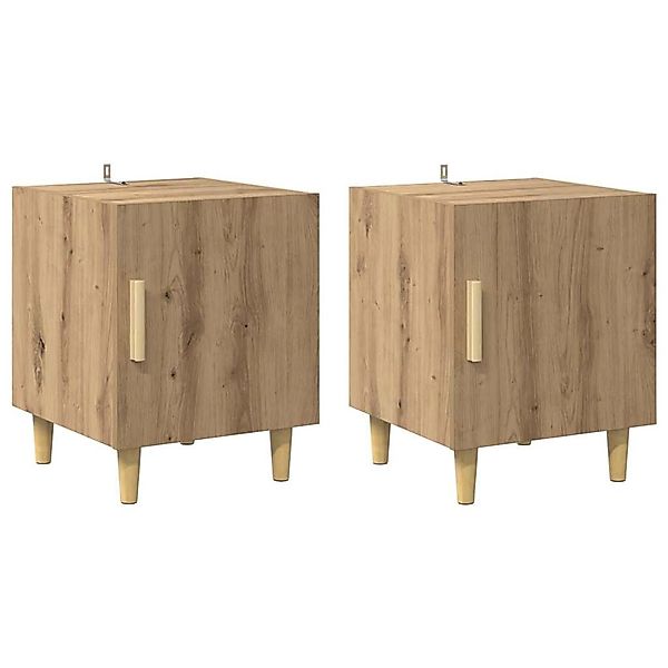 vidaXL Nachttisch 2 Stk Artisan-Eiche 40 x 40 x 50 cm Holzwerkstoff 880604 günstig online kaufen