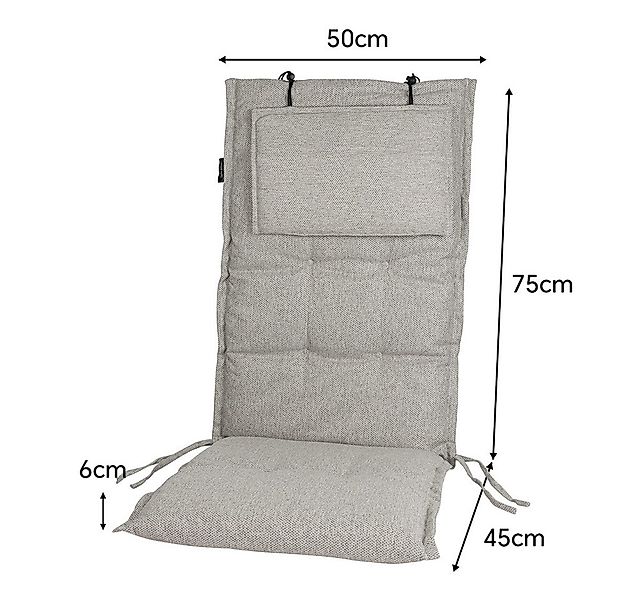 SLaaviinoo Hochlehnerauflage Gartenstuhlauflagen Hochlehner (120x50x6cm) Si günstig online kaufen