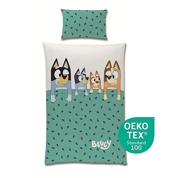 Familando Kinderbettwäsche Bluey "Family" Babygröße 100x135 günstig online kaufen