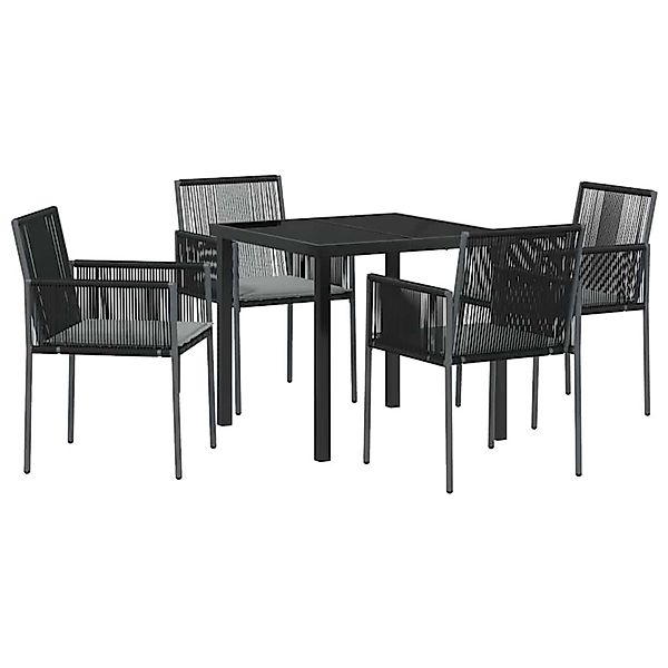 vidaXL Garten Essgruppe 5-Tlg Schwarz Poly Rattan 3379108 günstig online kaufen