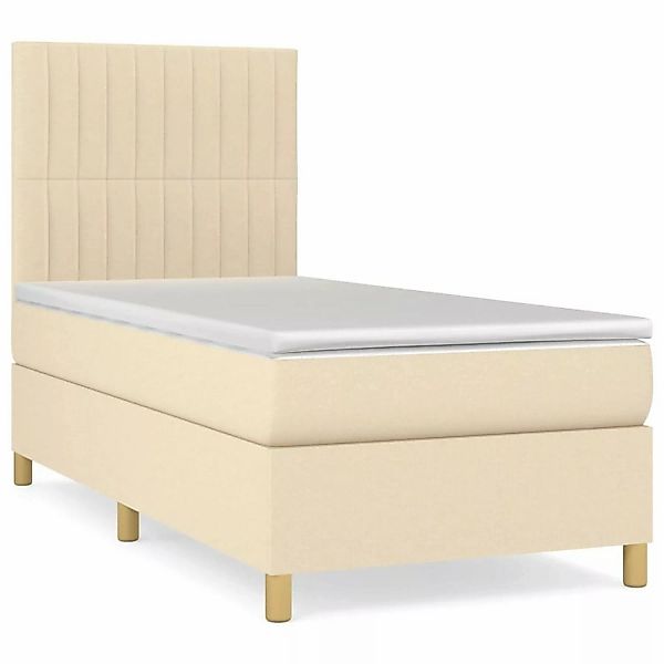 vidaXL Boxspringbett mit Matratze Creme 100x200 cm Stoff1395650 günstig online kaufen