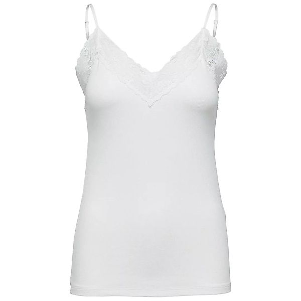 Selected Mandy Rib Lace Ärmelloses T-shirt 2XL Snow White günstig online kaufen