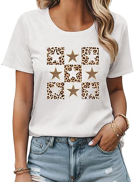 PYL Rundhalsshirt Damen Sommer Kurzarmbluse Locker günstig online kaufen