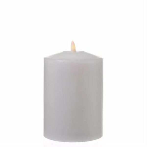 MARELIDA LED Kerze Echtwachs flackernd D: 10cm H: 16cm weiß günstig online kaufen