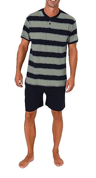 Normann Pyjama Normann Herren kurzarm Schlafanzug Shorty mit Knopfleiste am günstig online kaufen