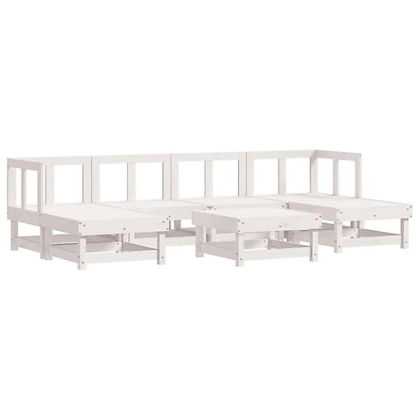vidaXL 7-Tlg Garten-Lounge-Set Weiß Massivholz Kiefer 3186348 günstig online kaufen