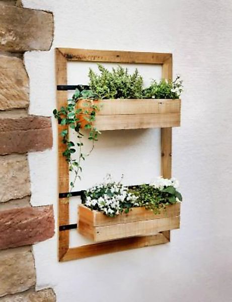 HOME Living Wand-Pflanzer Industrial Blumentöpfe braun günstig online kaufen