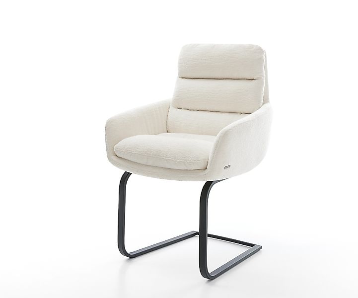 Freischwinger Abelia-Flex mit Armlehnen Bouclé Soft Beige Freischwinger fla günstig online kaufen