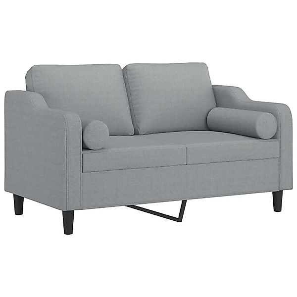 vidaXL 2-Sitzer-Sofa mit Zierkissen Hellgrau 120 cm Stoff 3200837 günstig online kaufen