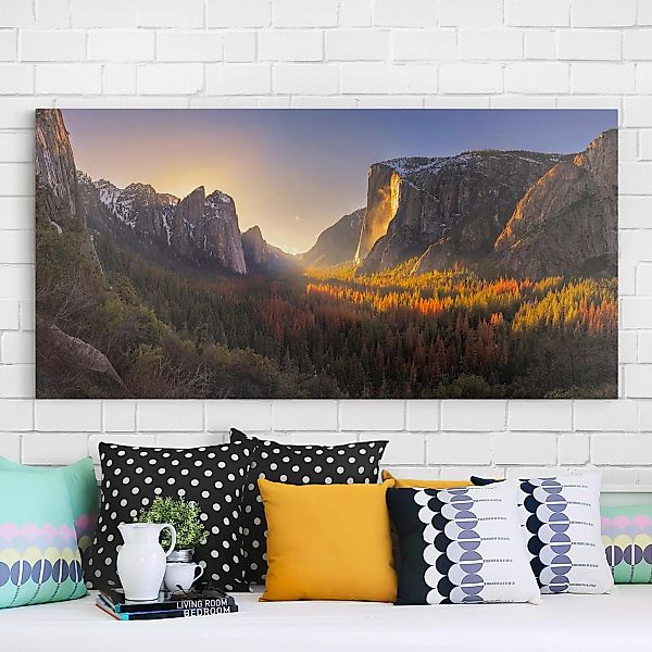 Leinwandbild - Querformat Sonnenuntergang im Yosemite günstig online kaufen