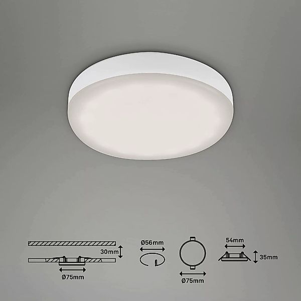 LED-Einbaustrahler Plat weiß 7,5cm 4.000K 3er-Set günstig online kaufen