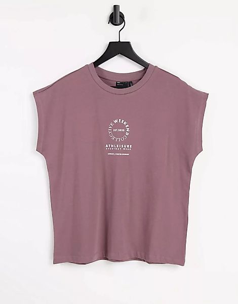 ASOS Weekend Collective – Ärmelloses T-Shirt mit Logo in verwaschenem Braun günstig online kaufen