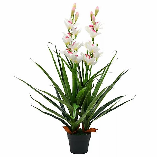 Künstliche Cymbidium Orchideenpflanze Mit Topf 100 Cm Grün günstig online kaufen