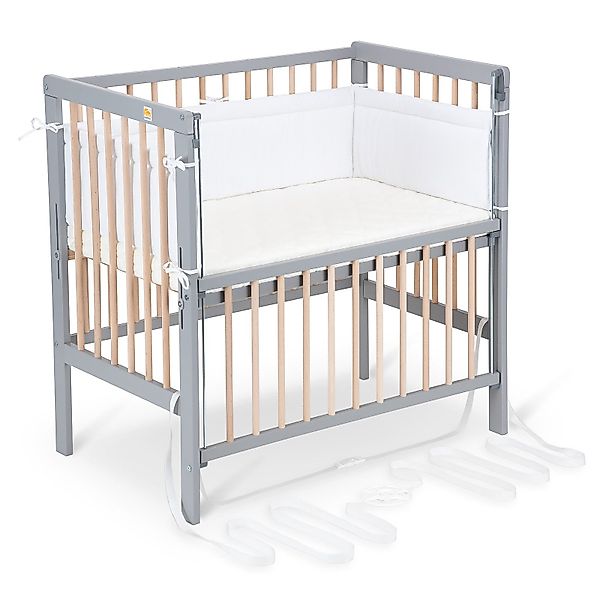 FabiMax Beistellbett Flex grau / natur, günstig online kaufen