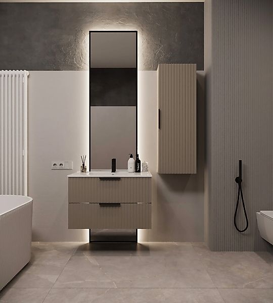 welltime Waschtisch "TIBU mit Waschbecken. 2 Schubladen. 2 Breiten (60/80cm günstig online kaufen