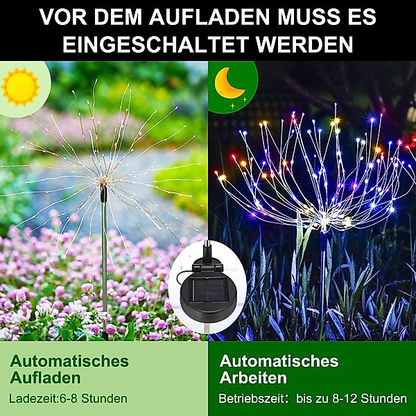 oyajia LED Solarleuchte 1/2/4x 120 LEDs günstig online kaufen