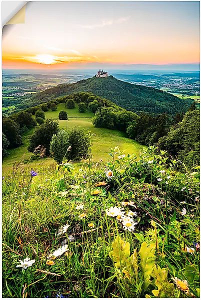 Artland Wandfolie »Burg Hohenzollern bei Sonnenuntergang«, Berge & Alpenbil günstig online kaufen