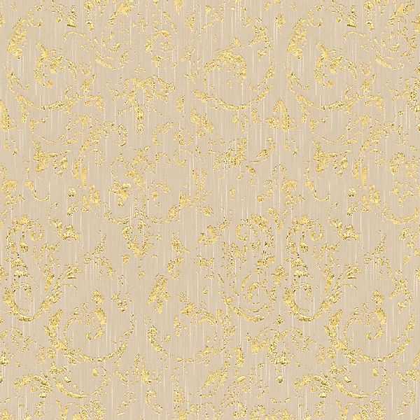 PROFHOME 306602-GU Barock Tapete Ornament dezent schimmernd Beige Gold 0,53 günstig online kaufen