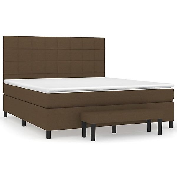 vidaXL Boxspringbett Boxspringbett mit Matratze Dunkelbraun 180x200 cm Stof günstig online kaufen