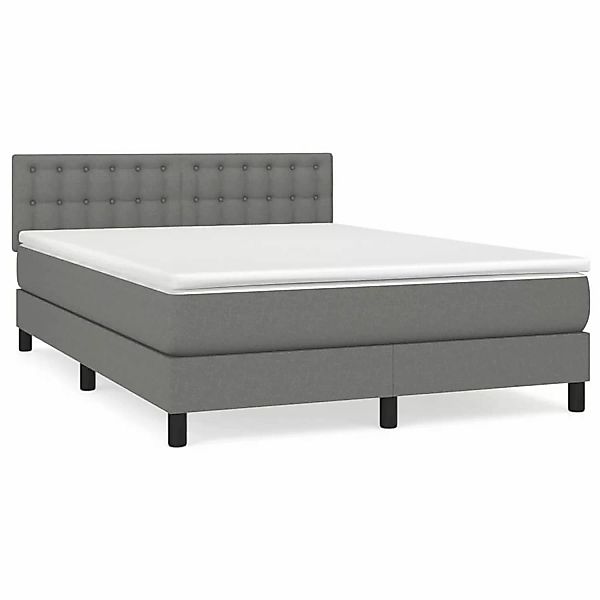 vidaXL Boxspringbett mit Matratze Dunkelgrau 140x190 cm Stoff1400155 günstig online kaufen