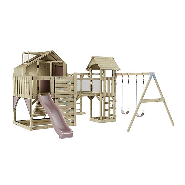 OutdoorToys Spielturm Knut mit Kinderschaukel Altrosa günstig online kaufen