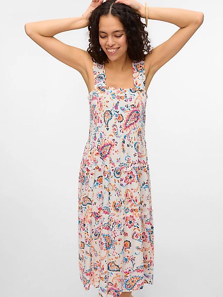 Vero Moda Sommerkleid VMMENNY SL SMOCK CALF DRESS WVN GA Viskose, regular f günstig online kaufen