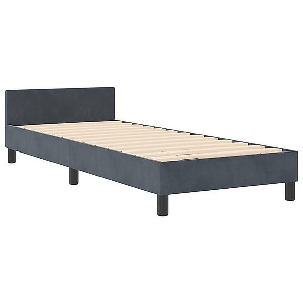vidaXL Bett Bettgestell Dunkelgrau 80x200 cm Samt (1-tlg) günstig online kaufen