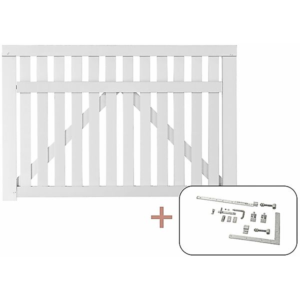Einzeltor Country Nadelholz Weiß 150 cm x 98 cm günstig online kaufen