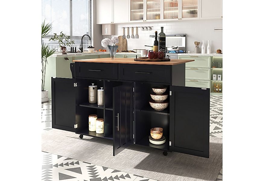 Flieks Küchenwagen mit erweiterbarer Arbeitsplatte (Rollen/Massivholzbeine günstig online kaufen