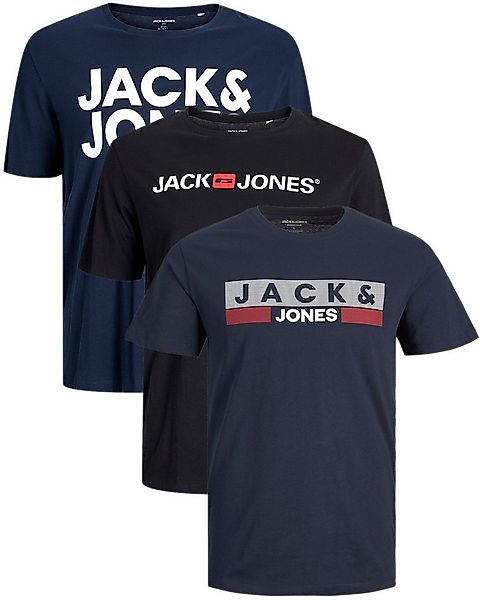 Jack & Jones PlusSize Print-Shirt (Spar-Set, 3er-Pack) Big Size Shirt Überg günstig online kaufen