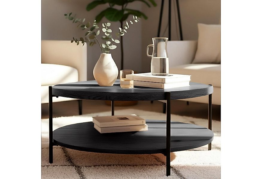 CLP Couchtisch Edduma, Holztisch, pulverbeschichtetes Metall günstig online kaufen