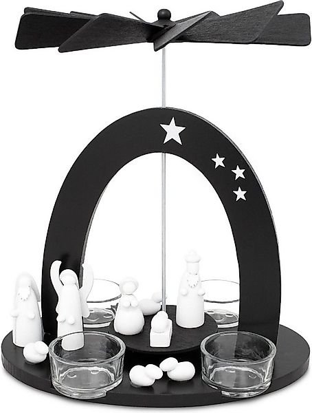 BRUBAKER Weihnachtspyramide Teelicht Holzpyramide Maria, Josef und Jesus, W günstig online kaufen