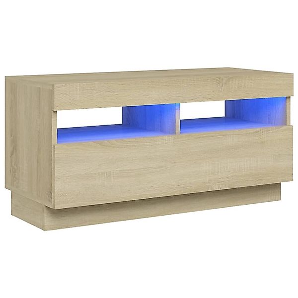 Tv-schrank Mit Led-leuchten Sonoma-eiche 80x35x40 Cm günstig online kaufen