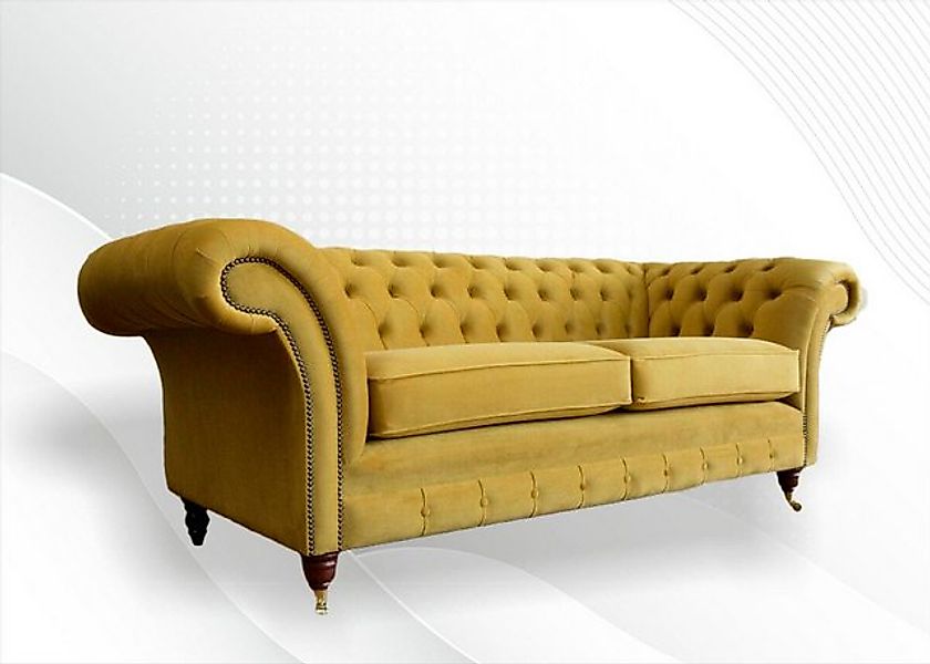 Xlmoebel Sofa Chesterfield Dreisitzer Graue XXL Bix Couch Möbel Neu Wohnzim günstig online kaufen