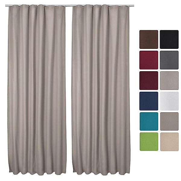 Beautissu Vorhang 2er Set Thermovorhang Gardine Sand Amelie TK, 140x245cm, günstig online kaufen